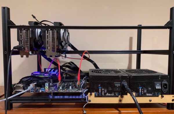 A home mining rig with 2 GPUs