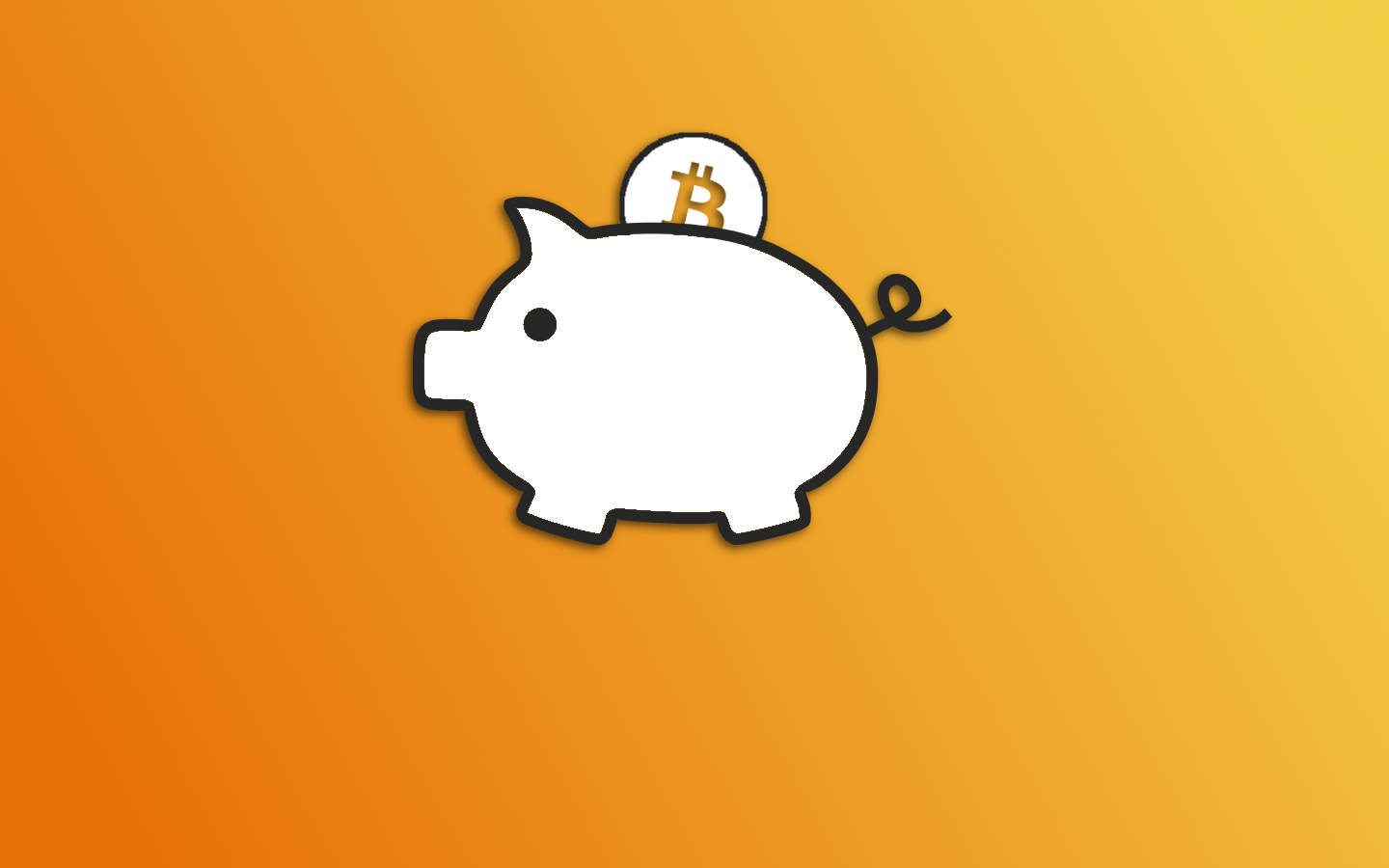 Clip art of a Bitcoin piggy bank
